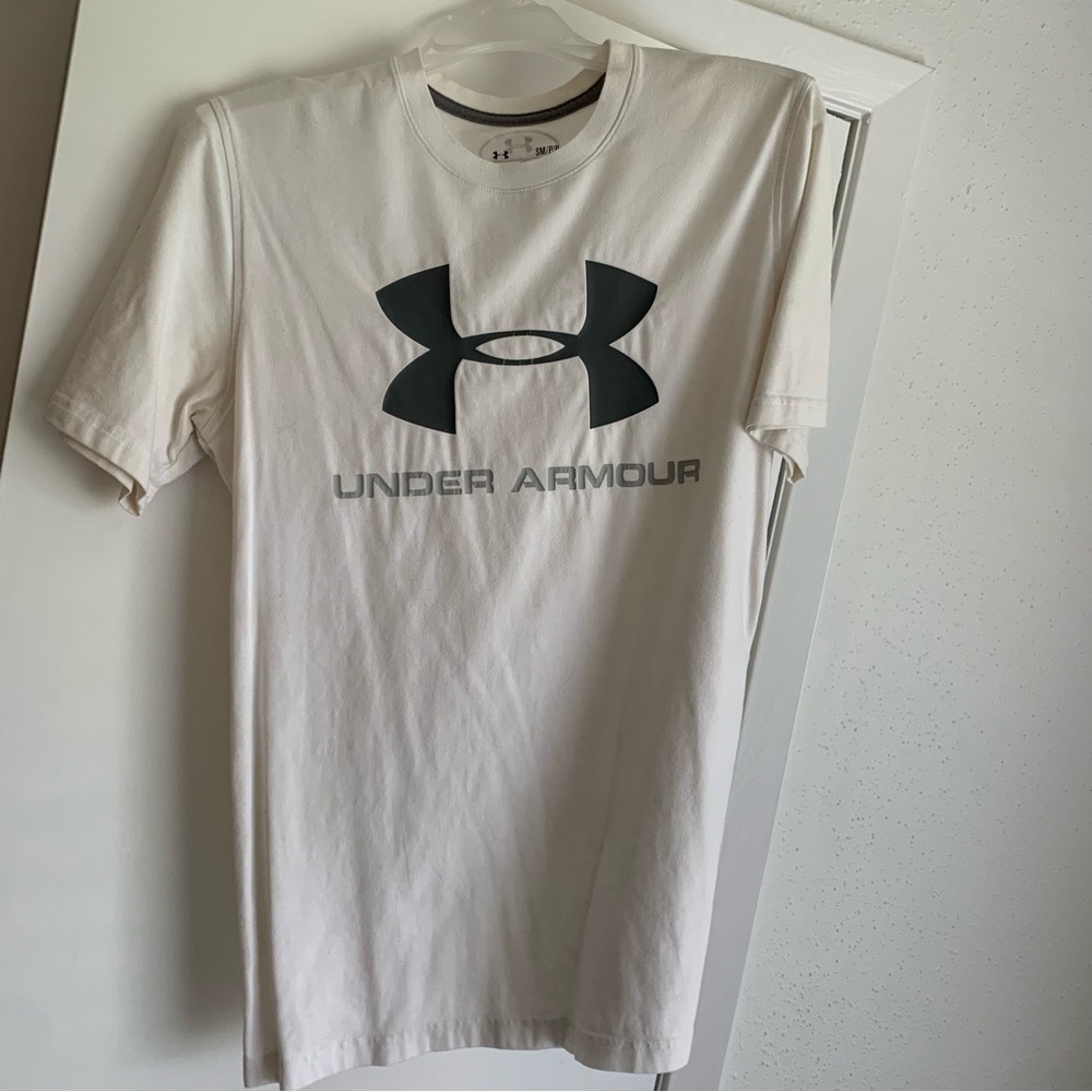 Under Armour Men's Gray Logo White Tee